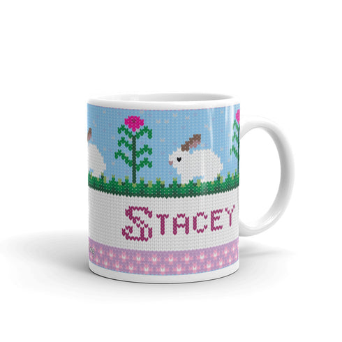 Bunny Mug with Flowers